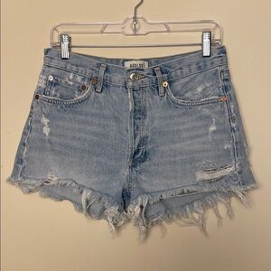 Agolde Distressed Cutoff Light Blue Stonewash Denim Boho Hippie Grunge Shorts 27